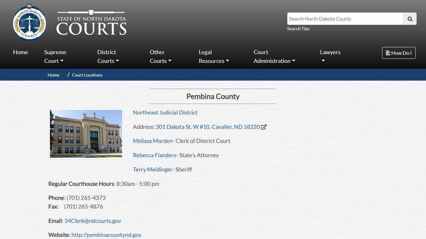 North Dakota Court System - Pembina County - North Dakota Supreme Court