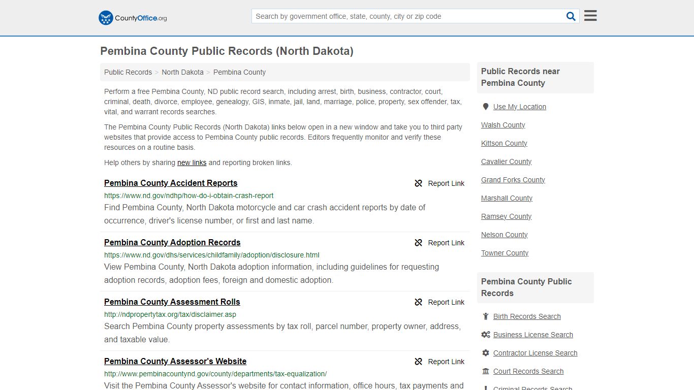 Public Records - Pembina County, ND (Business, Criminal, GIS, Property ...