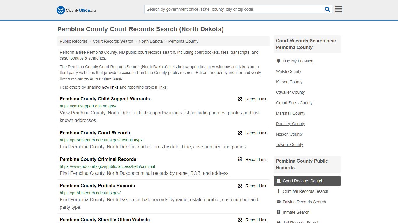 Pembina County Court Records Search (North Dakota) - County Office