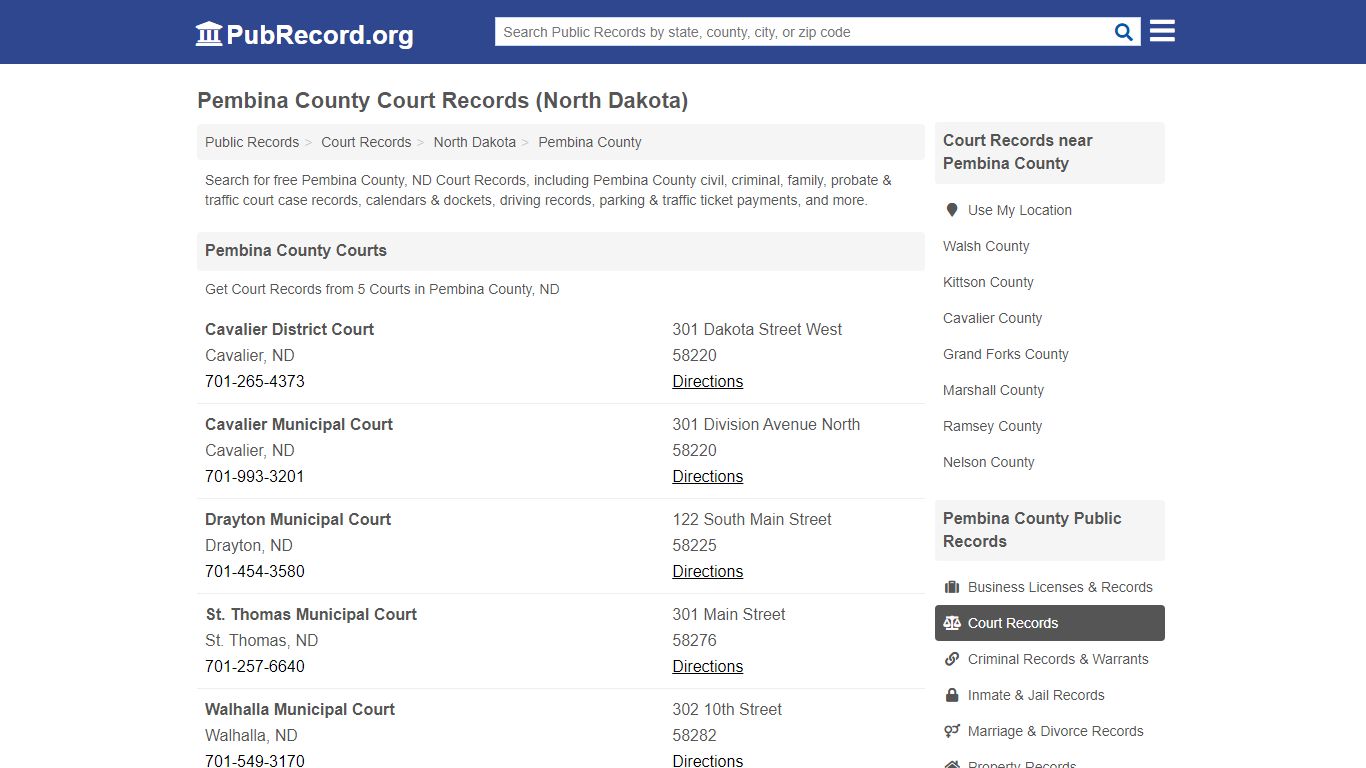 Free Pembina County Court Records (North Dakota Court Records)